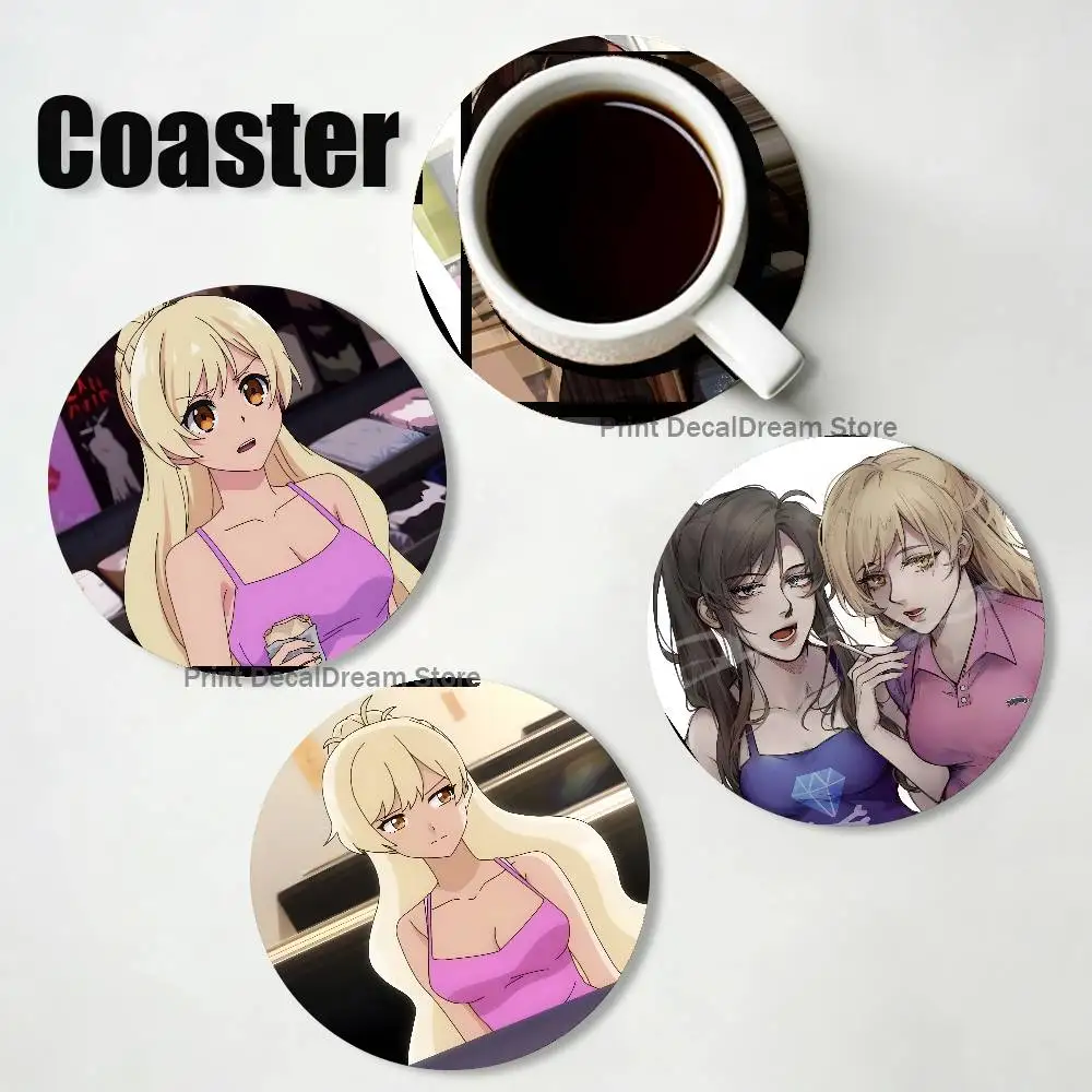 C-Class Of 09 2D Pattern round Wooden Coaster Decorative Coffee Cup for Use in Coffee Shops Bars Wine Beer