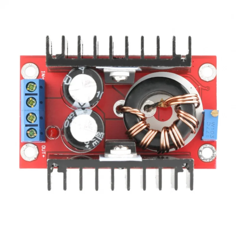 تصعيد دفعة وحدة محول 150 واط 12-32 فولت إلى 12-35 فولت تيار مستمر إلى تيار مستمر قابل للتعديل الجهد التيار الكهربائي