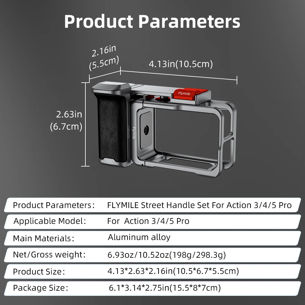 Suporte de metal para câmera de ação dji action 3/4/5 pro, proteção completa, liberação rápida, expansão de sapato, acessórios para câmera