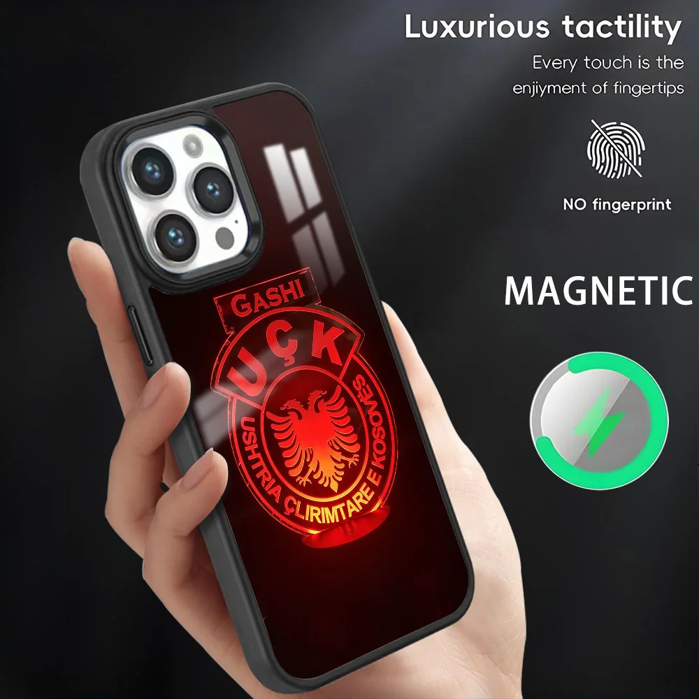 

UCK Kosovo Liberation Army Phone Case For iPhone 16 15 14 13 12 11 Pro Max Plus Mini Magnetic Magsafe Wireless Charging Cover