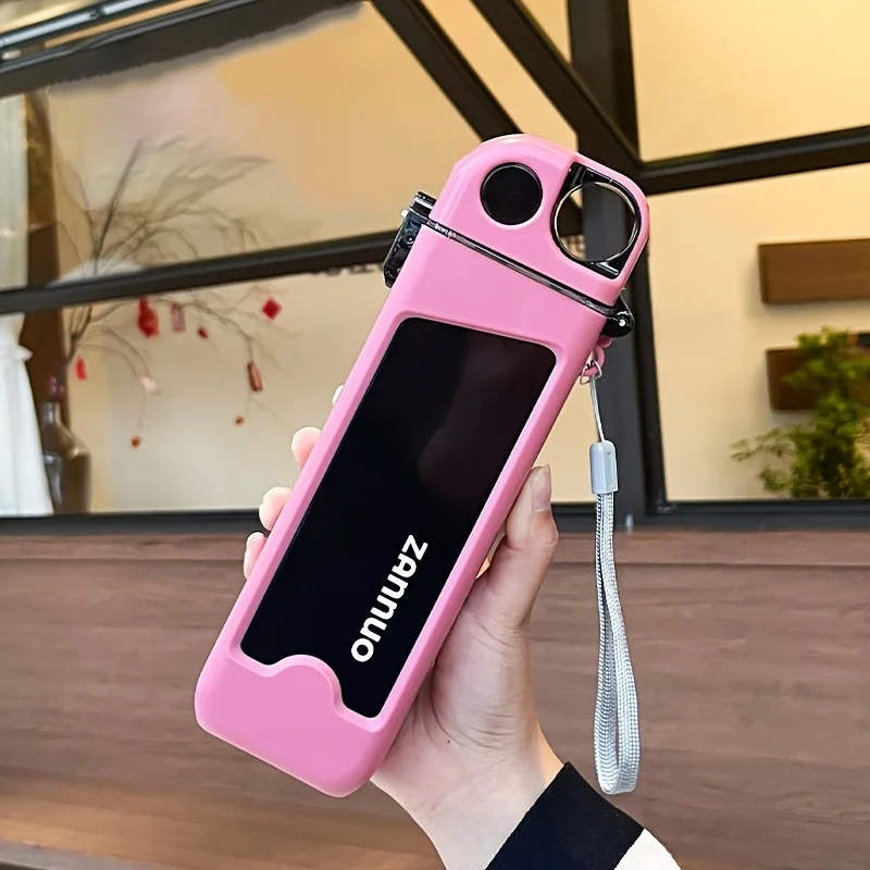 

1pc 350ml/12oz Large Square BPA-Free Plastic Water Bottle - Leak-Proof, Scale Marked, Hand Washable, Perfect for Cycling, Outdoo