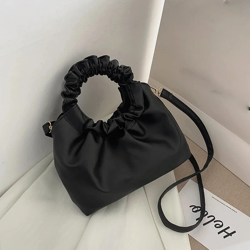 Yogodlns Spring Pleated Cloud Bag For Women Soft Leather Shoulder Messenger Bag Fashion Brands Crossbody Bag Designer Handbags