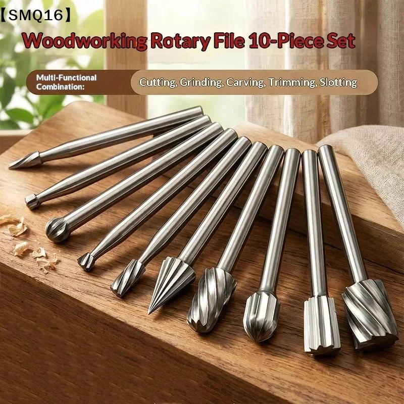 10pcs Wood Drill Bit Nozzles for  Attachments HSS Stainless Steel Wood Carving Tools Set Woodworking【SMQ】
