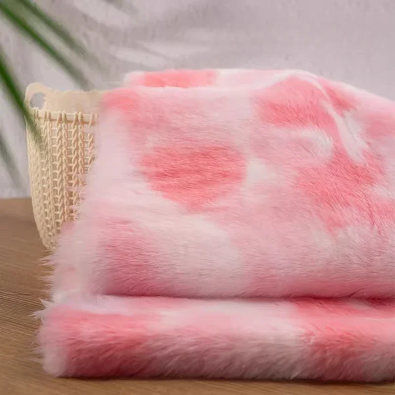 

50x180 см утолщенная ткань с имитацией выдры из кроличьей шерсти, окрашенная в галстук плюшевая ткань с градиентом, радужная кроличья шерсть, шуба, ткань «сделай сам»