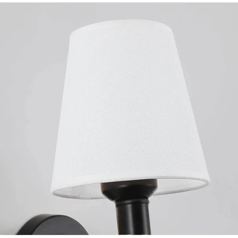 American Iron Wall Lamp Hotel Living Room Background Wall Corridor Decoration Minimalist Wall Light Bedroom Bedside Fabric Lamp