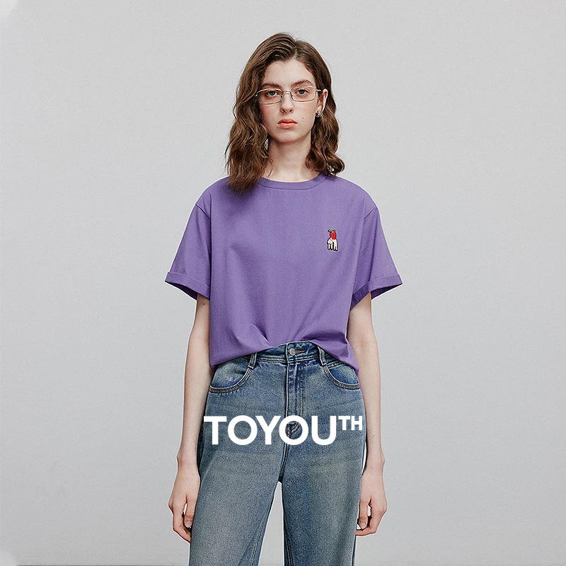

TOYOUTH женская футболка с коротким рукавом, лето 2025, новые повседневные топы 8521063