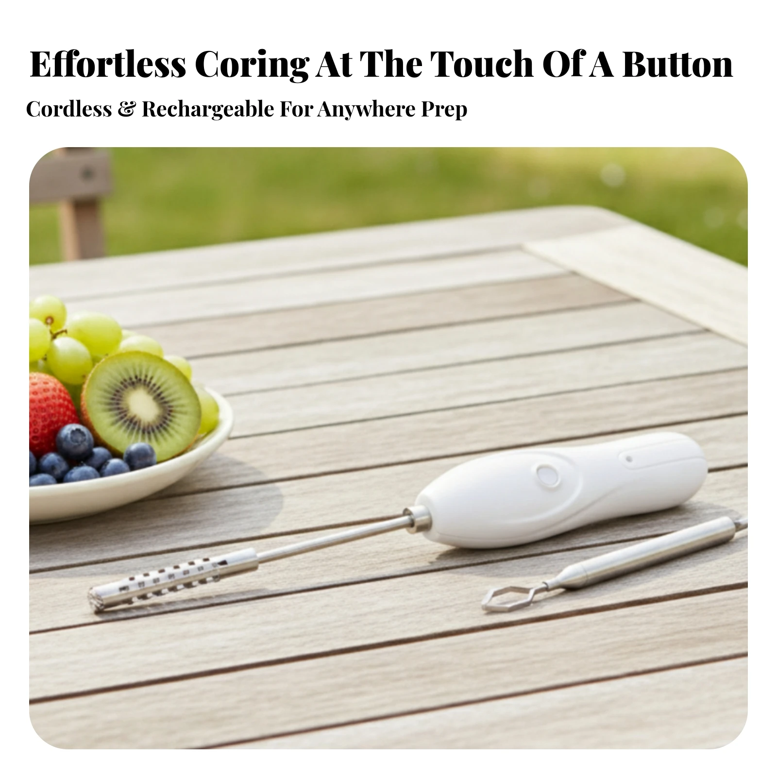 Electric Kitchen Corer Sharp Handheld Coring Tool Core Remover Rust-Resistant for Home Cooks, Snack Prep