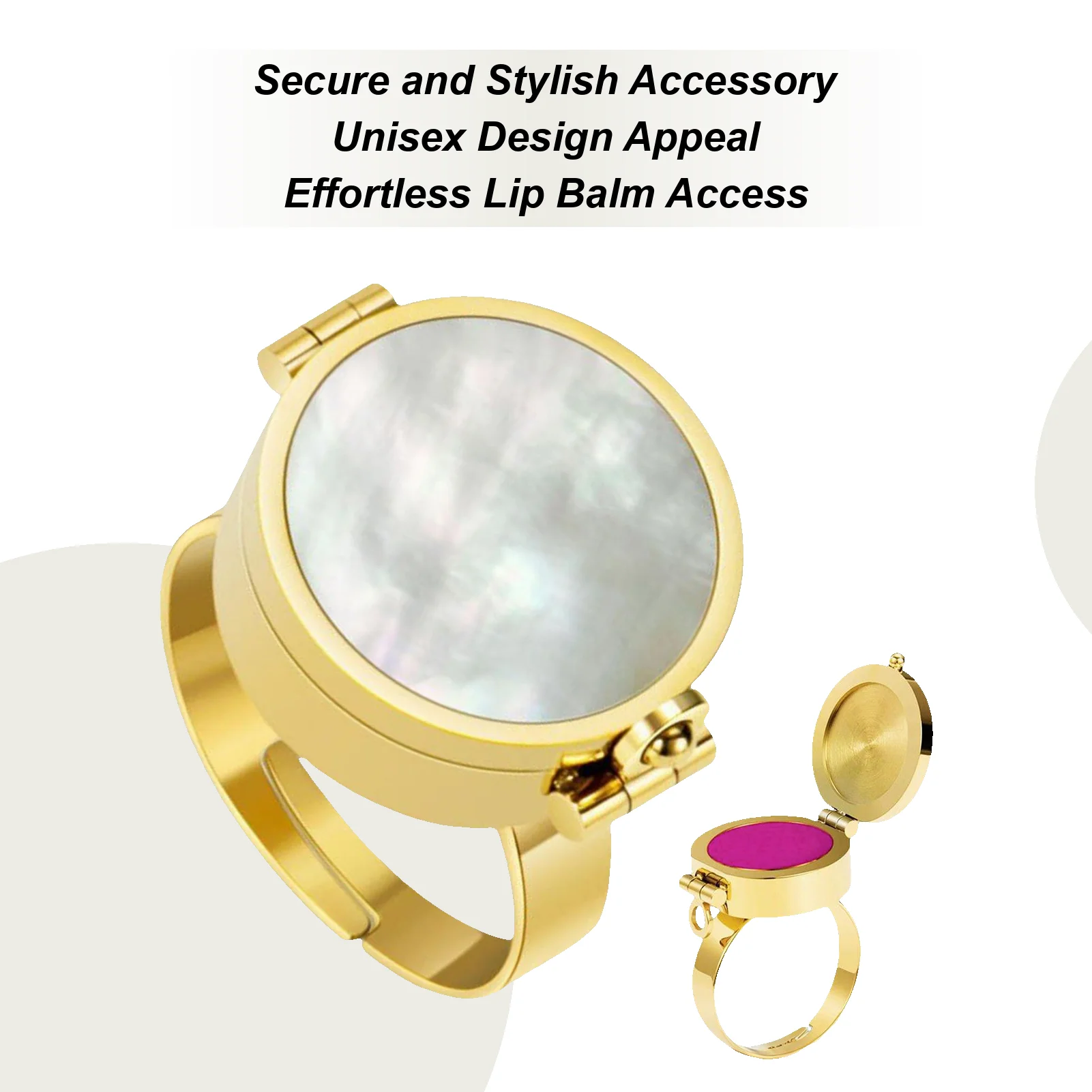 Mini Stainless Steel Lipstick Ring Storage Design Hoop Design Lip Balm Ring Multi Functional Ring Small Items Storage