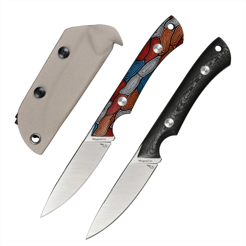 

CPM Magna Cut Steel 61RHC Outdoor Camping Fixed Blade Knife Carbon Fiber/G10 Handle Utility Self-Defense Survival Straight Knife