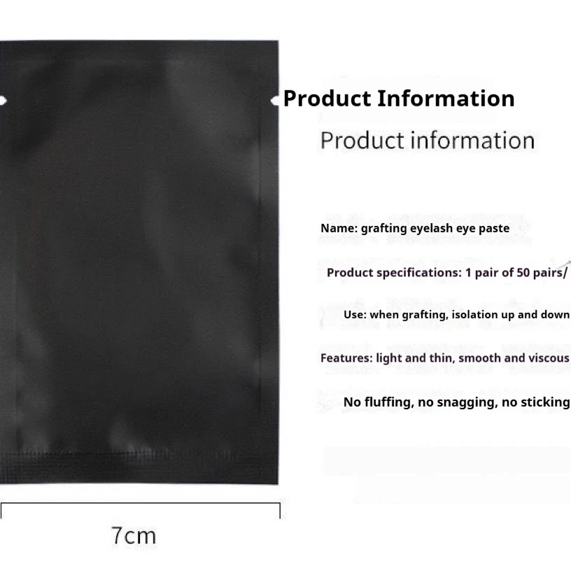 50 คู่ Grafted Eyelash Isolating Eye Patch สีดําบาง Breathable และ Moisturizing Collagen Hydrogel UV Eyelash Patch
