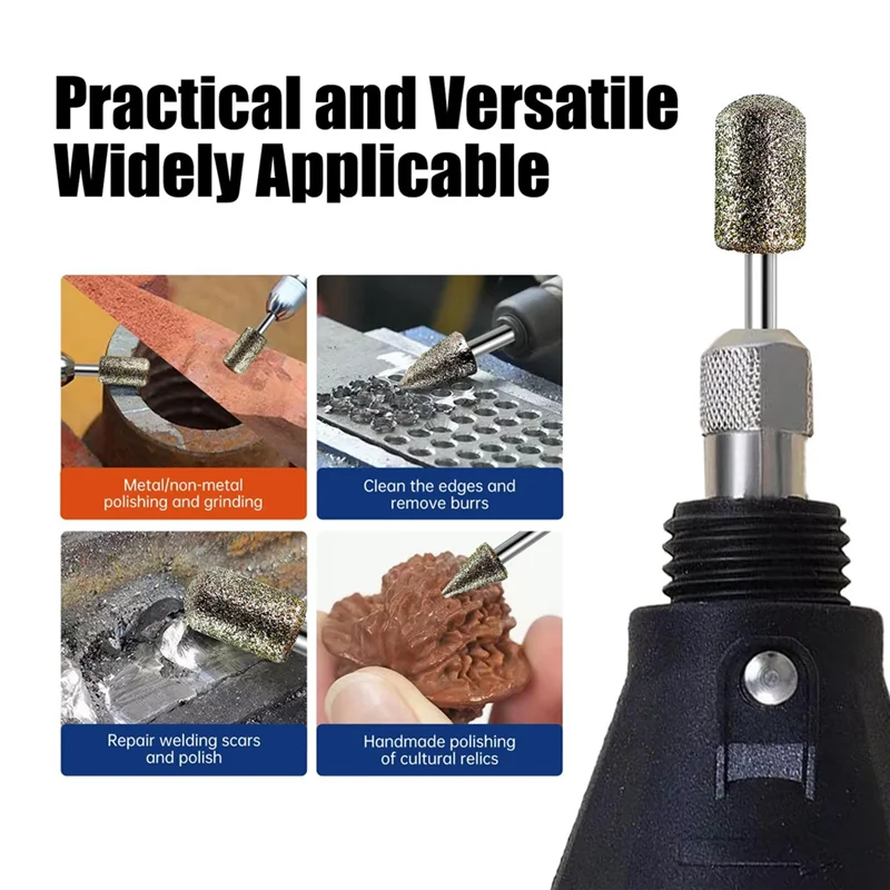 A02F-Grinder diamantslijpbits voor Dremel-gereedschap, 20 stuks, 1/8" schacht, 120-korrel, roterende gereedschapsaccessoires voor steenglashars