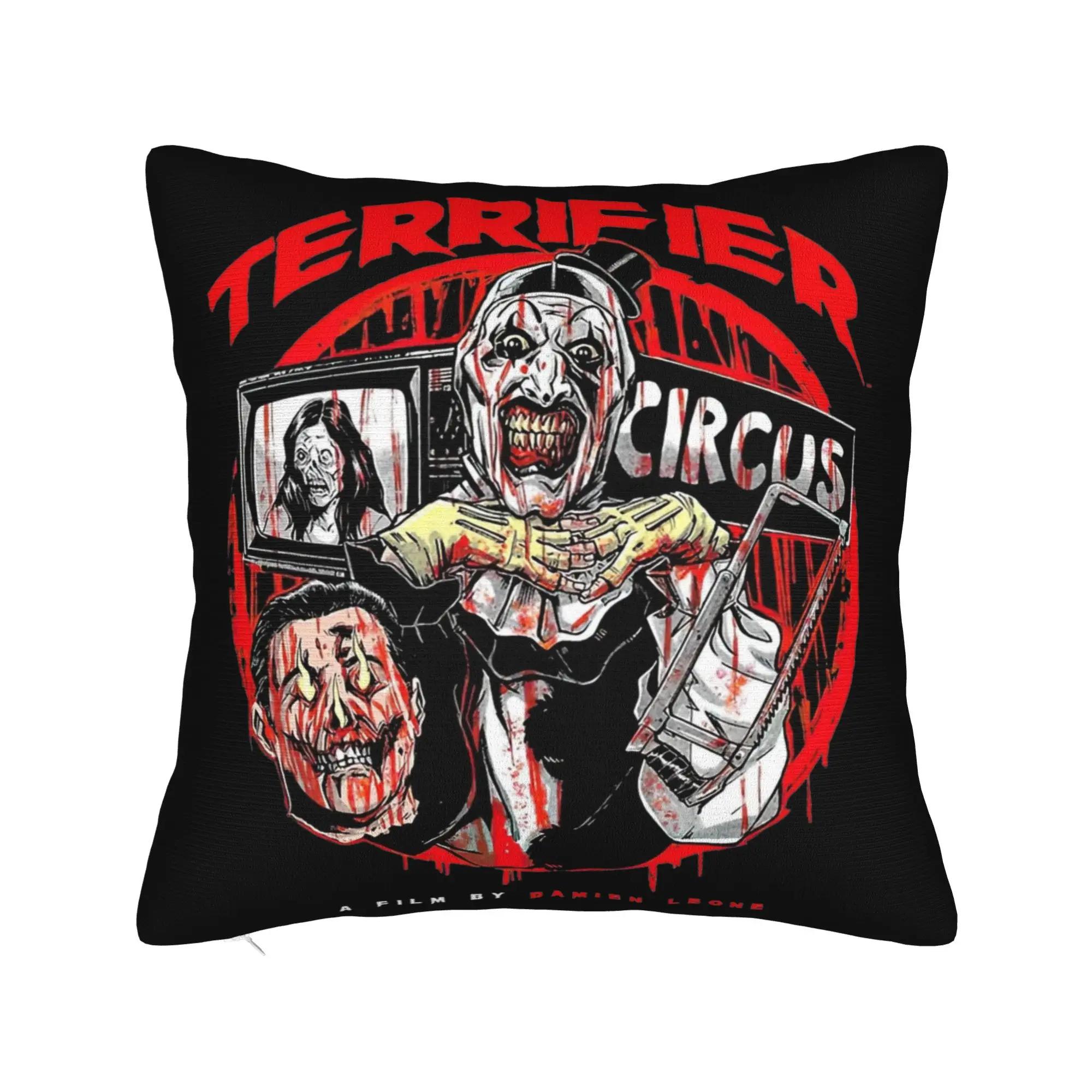 Terrifier Smile Pillowcase Double-sided Printing Polyester Cushion Cover Decoration  Pillow Case Cover Home Zippered 45*45cm