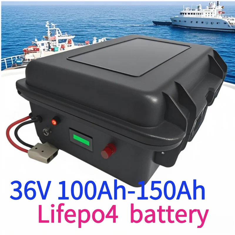LiFePO4, 36V, 50AH, 60AH, 80AH, 100AH, 120AHB atería de fosfato de hierro и litio, 150AH con Bms для электродвигателя, barco de