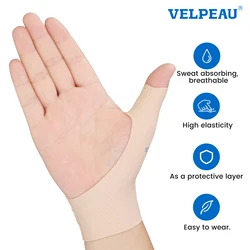 VELPEAU Funda elástica para el pulgar para aliviar el dolor suave de la artritis y la tenosinovitis Cubierta de compresión del pulgar Agradable para la piel y a prueba de salpicaduras