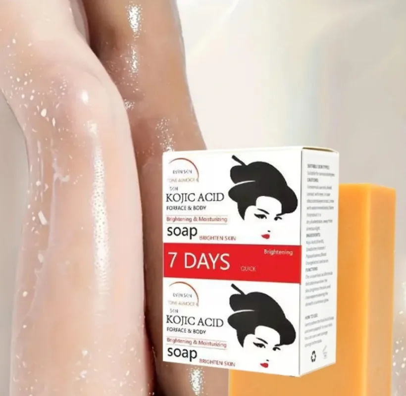 

Kojic Acid Soap Whitening Soap Facial Cleansing Remove Black Face Kojic Bleaching Acid Handmad Soap with Vitamin C Deep Cleaning