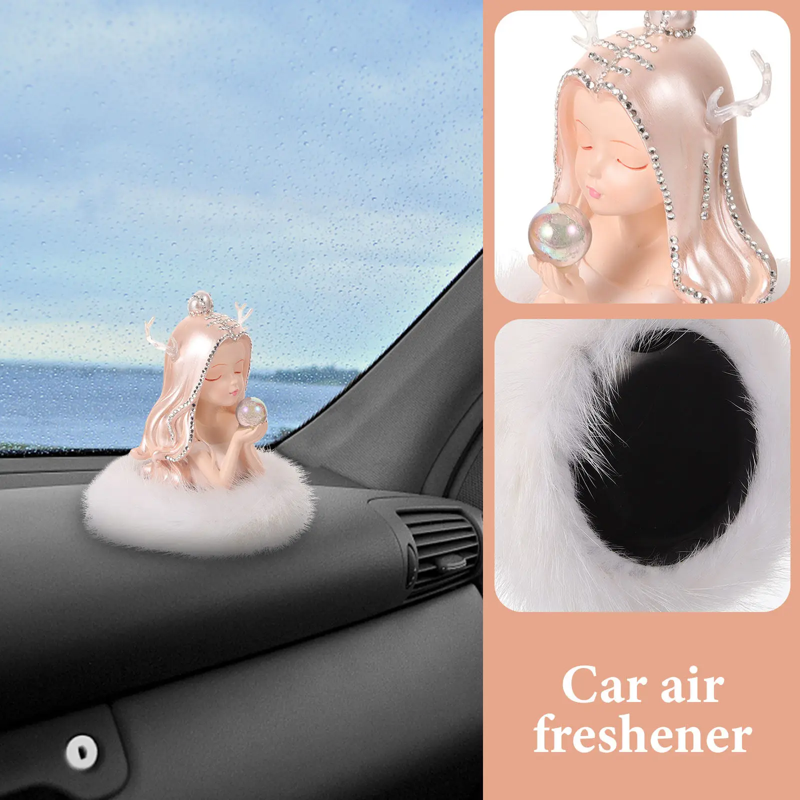 

Angel Car Air Freshener Pink Resin nament White Base Long Lasting Scent Aromatherapy Decor Accessories Interior Aesthetic