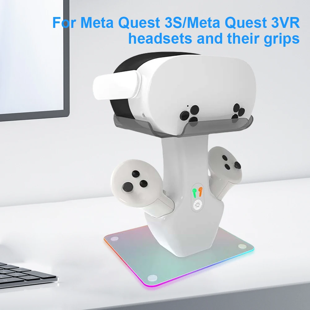 Charging Dock for Meta Quest 3S for Meta Quest 3 VR Headset & Controllers Charging Stand Fast Charging Station Display Stand