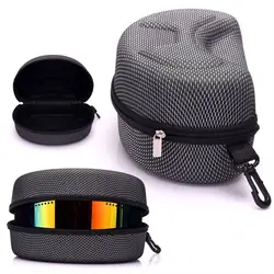 Bolsa de gafas deportivas con cremallera, estuche de transporte de gafas de esquí, caja de gafas de Snowboard, resistente al agua, negro