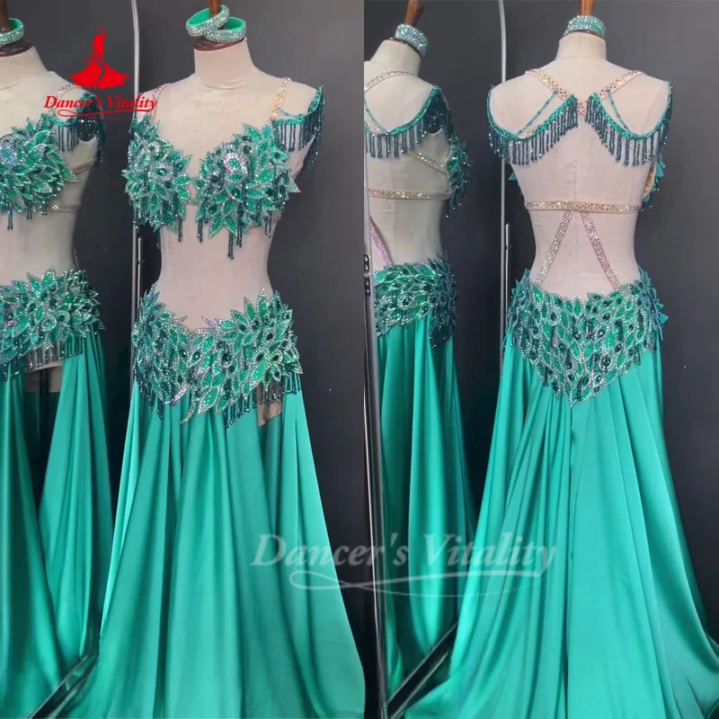 

Belly Dancing Costume Customized Senior AB Stones Bra+Sexy Long Skirt Set Oriental Dance Competition Clothing Dance's Vitality