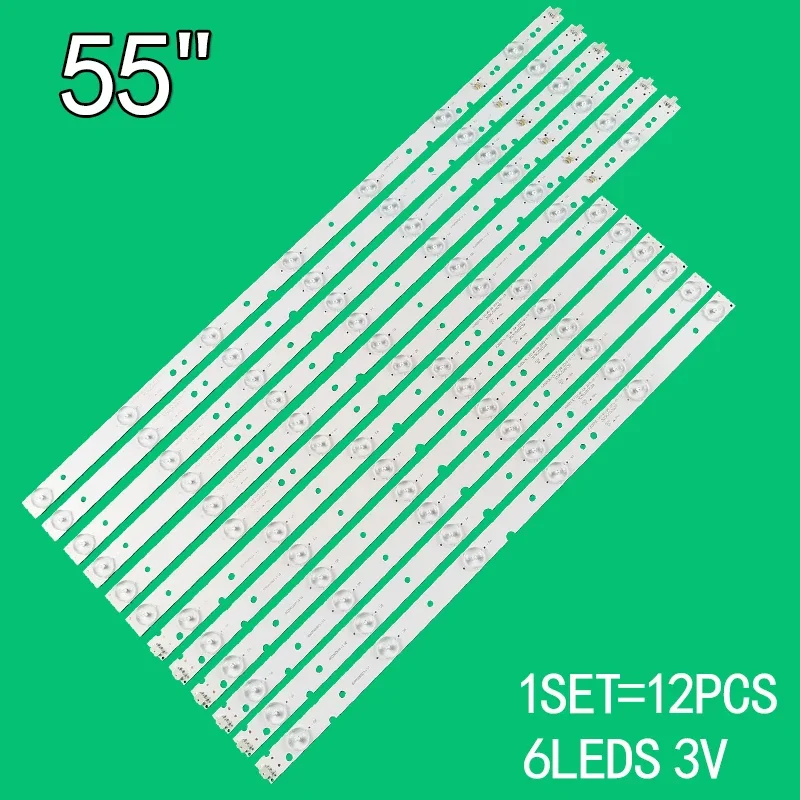 

12 шт. = 1 комплект для 55-дюймового ЖК-телевизора KJ55D13L-ZC14F-04 KJ55D13R-ZC14F-04 303KJ 550040 303KJ 550041 LE55H E555BV-FMQR aktv5514