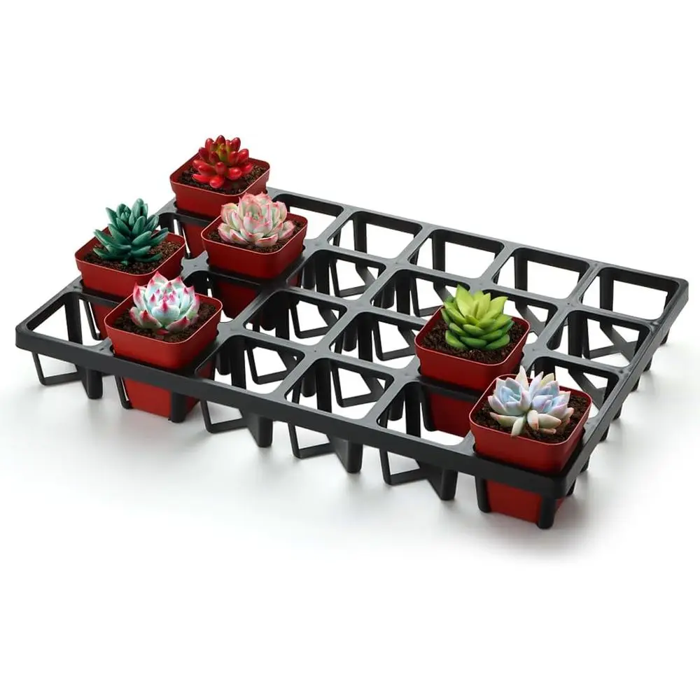 24-Cell Nursery Pot Trays, 5-Pack Plant Containers, Lower Pot Moving Tray, Plastic Planting Trays for Small Plants (120 Cells To