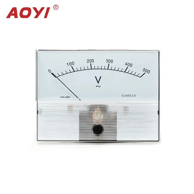 10 قطعة Aoyi HN-680 مربع التناظرية متر التيار المتناوب تيار مستمر مقياس التيار الكهربائي والفولتميتر لقياس الجهد التيار المتناوب الحالي