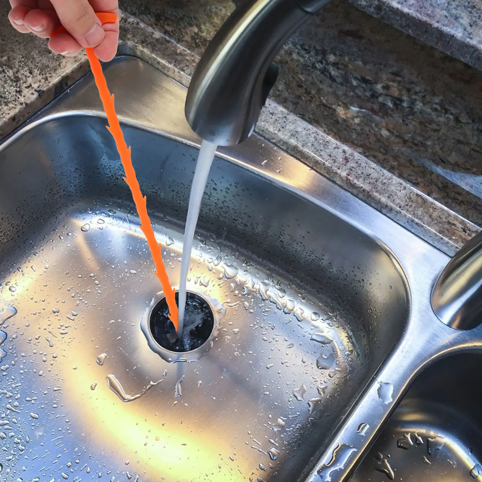 

6pcs Drain Remover Flexible Grabber Drain Cleaning Tool For Sink Bathroom Shower Cleaning Hose Pickup Reach Assist Tool