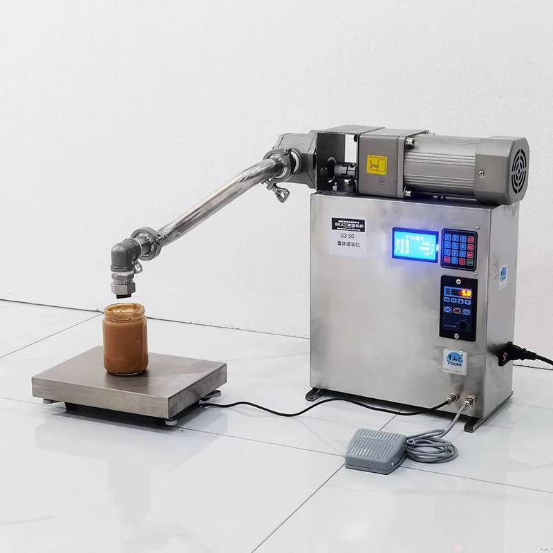 Small fully automatic sesame paste honey pear paste weighing and quantitative filling machine high viscosity liquid filling mach