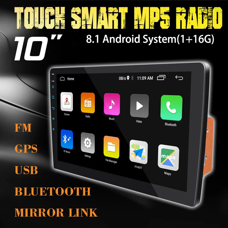 

PolarLander Car Radio 2 DIN Android 8.1 10 Inch WiFi USB Touch Screen GPS Removable Panel Bluetooth Car Multimedia Player 1201A