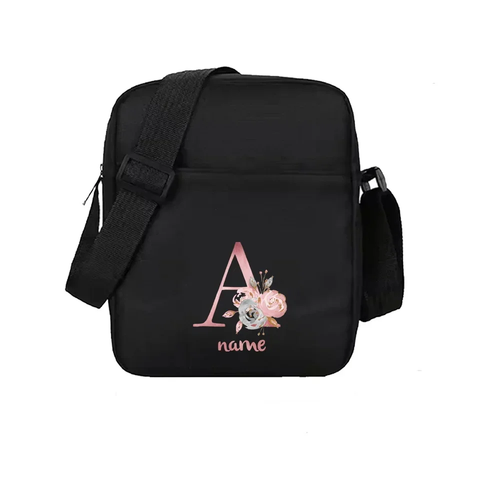 Customized Men's and Women's Crossbody Bags Shoulder Bags Outdoor Travel Portable Leisure Storage Bags Pink Letter Series