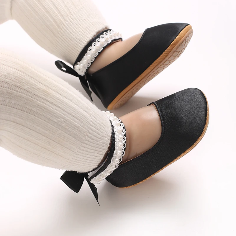 Mary Jane Flats für Kleinkinder, Mädchen, mit Schleife, rutschfeste, weiche Sohle, Prinzessinnen-Laufschuhe für Kleinkinder, Sneaker, Hochzeitskleid, Tanzschuhe – Detail 8