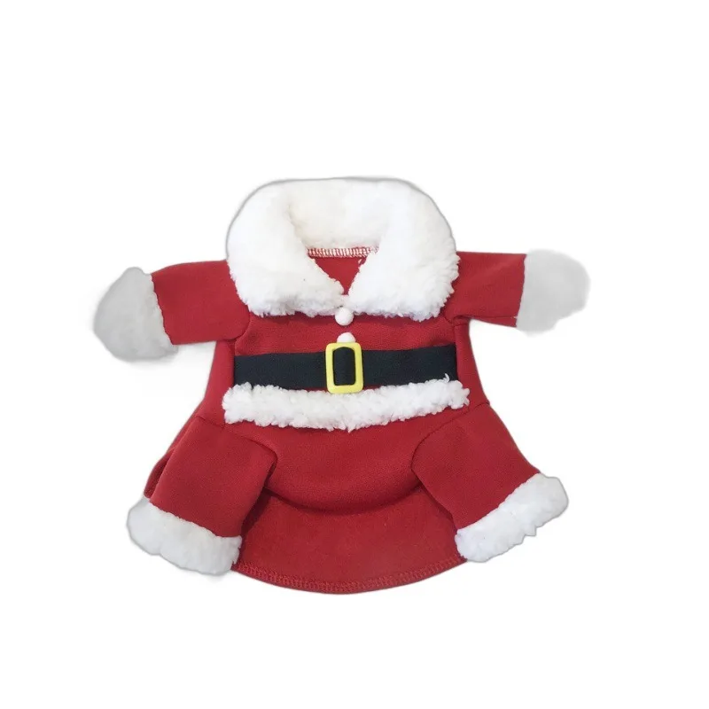 

Pet Santa Suit Christmas Dog Clothing Warm Plush Fleece Coat with Belt for Small Dogs Cats Teddy Poodle Chihuahua Autumn Winter