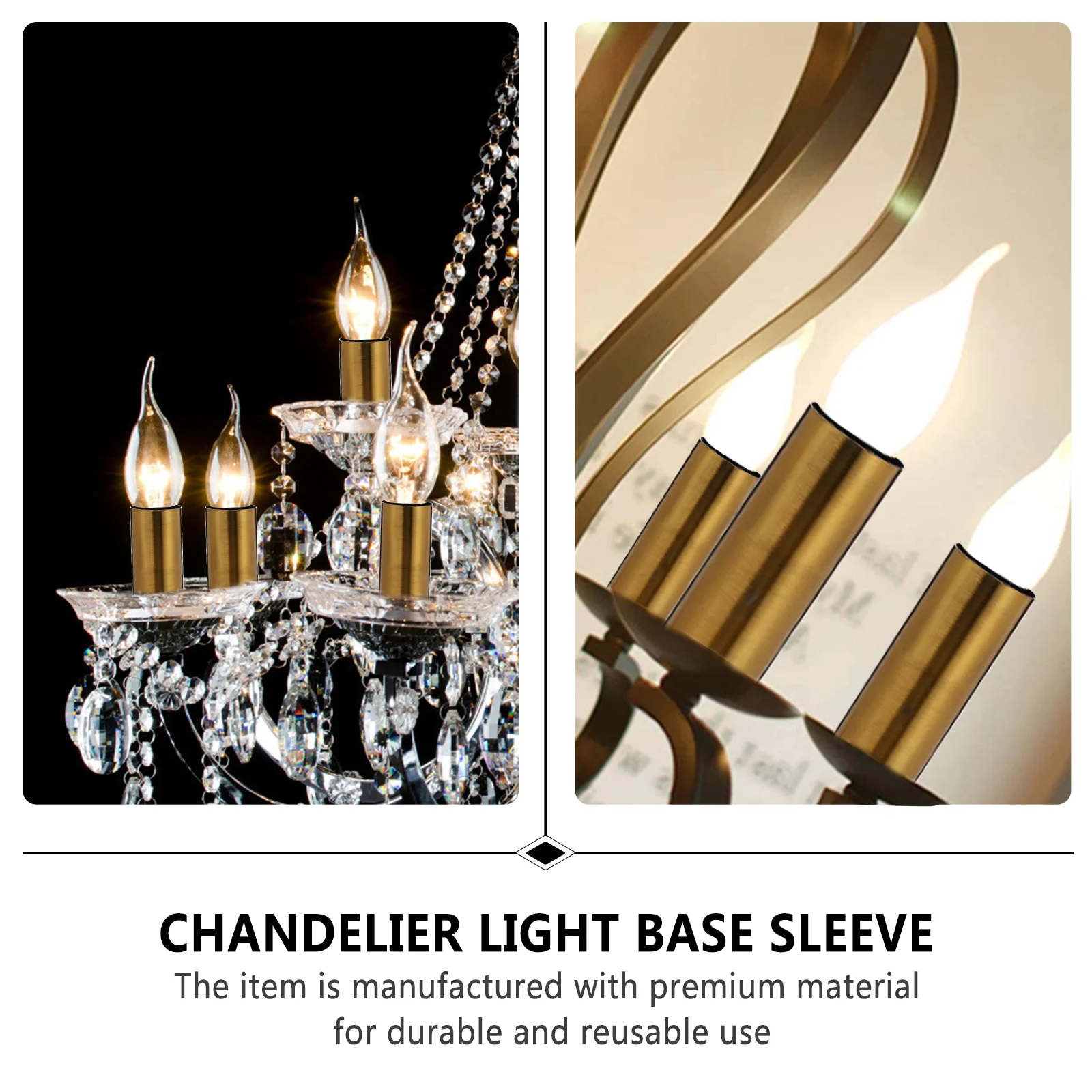 6 Pcs Chandelier Sleeves Light Base Crystal Parts Lamp Wire Cutting Lighting Accessories Iron Bulb Holder Tube