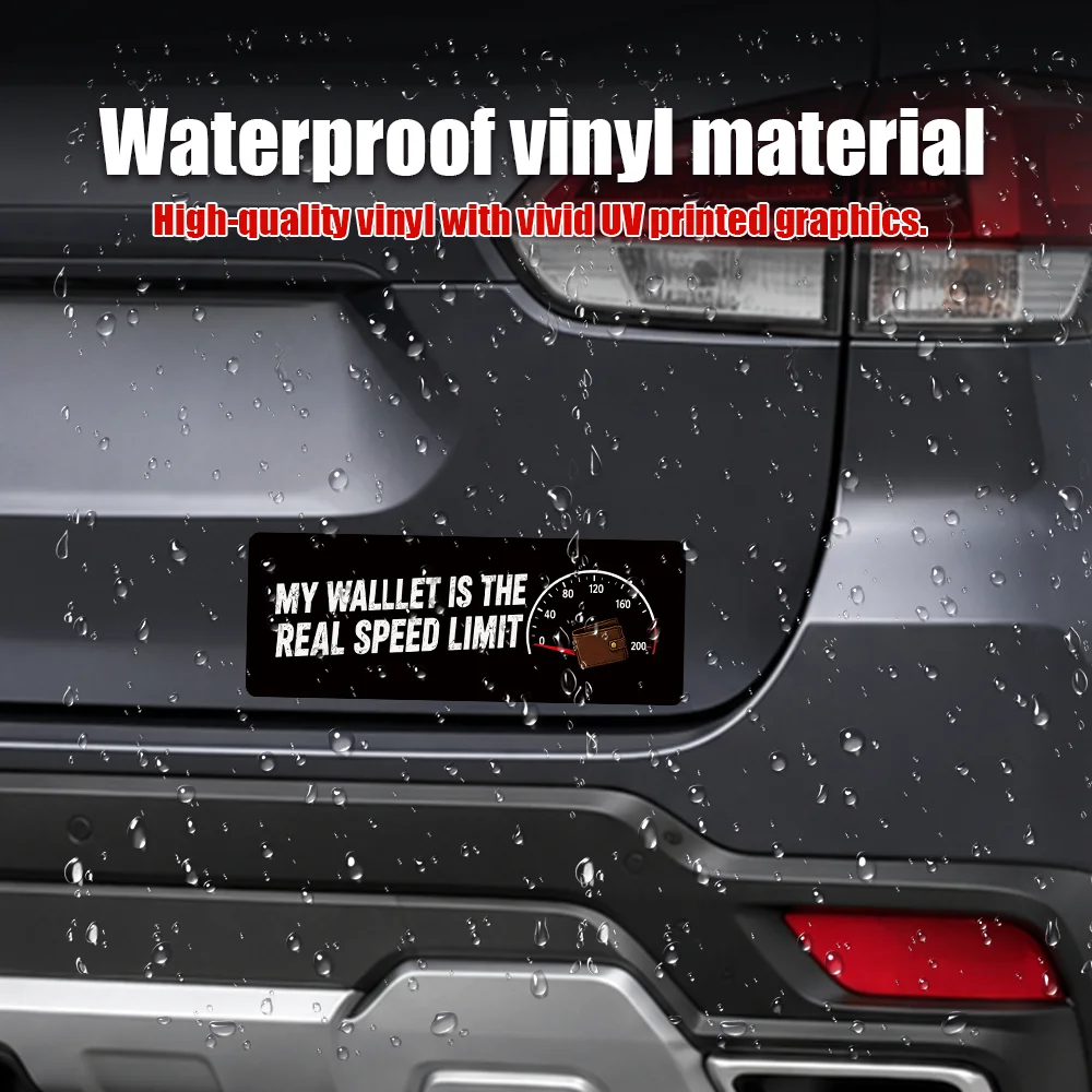 Funny Car Stickers 2Pcs Waterproof Vinyl Car Accessories Wallet Speed Limit Quote Bumper Decals Rear Window Cars Trucks SUVs Set