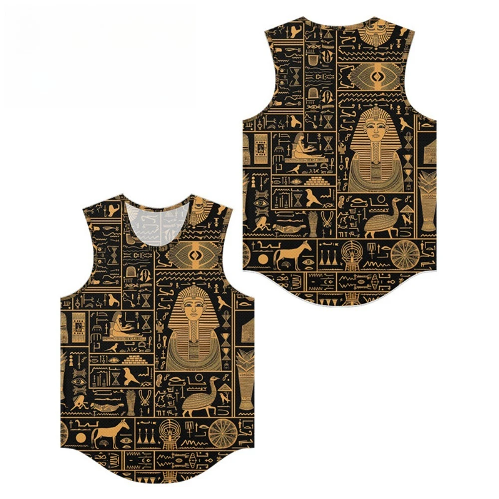 Men Tank Top Vests Ancient Aztec Retro Printed Loose Tribal Breathable Beachwear Essential Active Trendy Sport Oversize Clothing