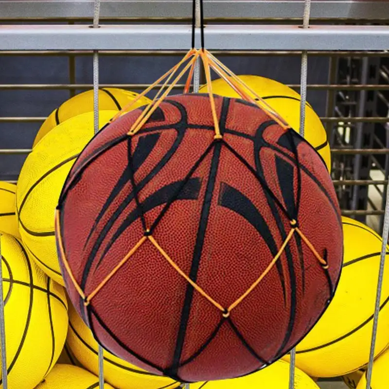 Portable Carry Net Bag, Balls, Volleyball, Outdoor, Durables, Standard Nylon Thread, Soccer, Basketball Hoop, Black&Yellow