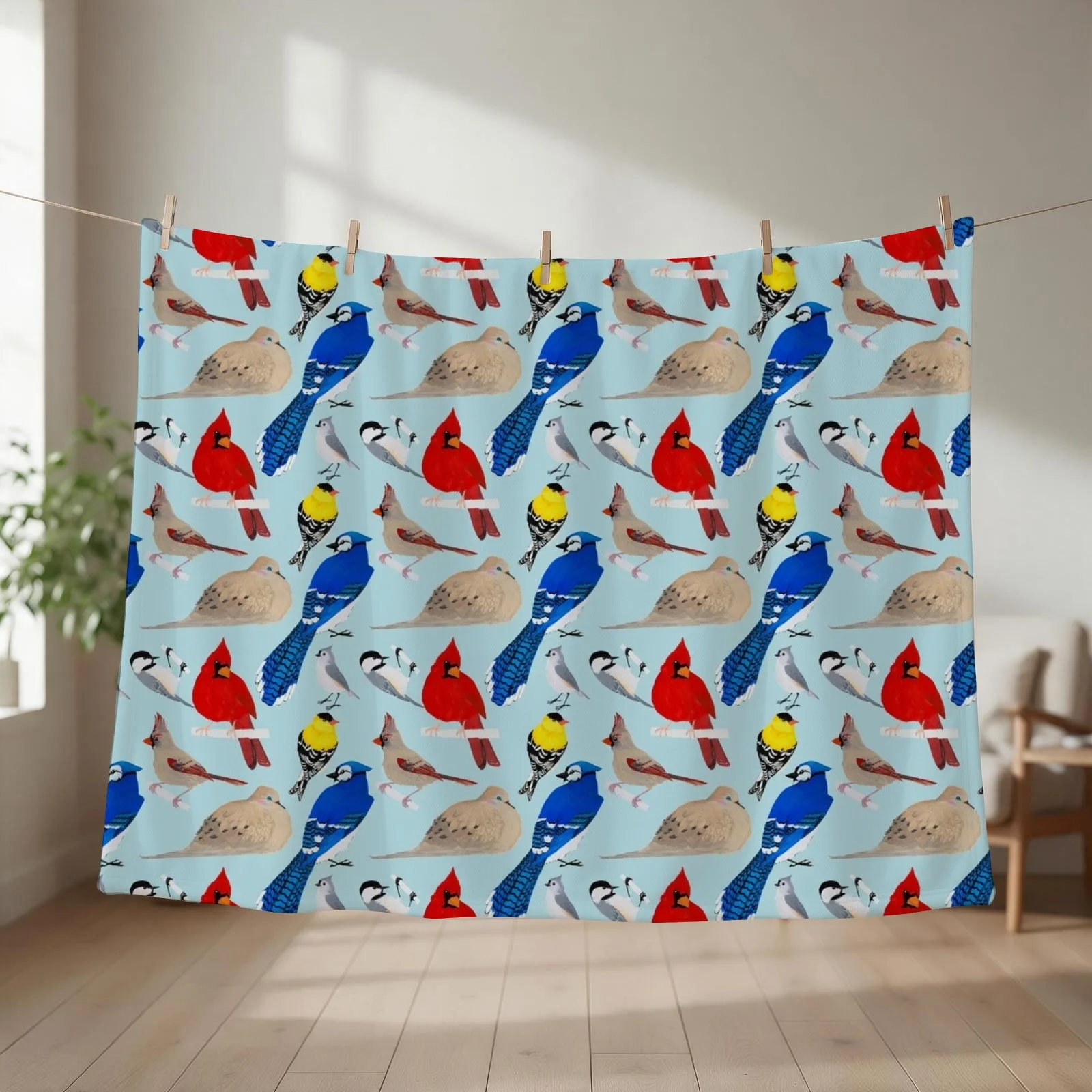 Feeder Birds Throw Blanket Warm Camping Kid'S Luxury Blankets