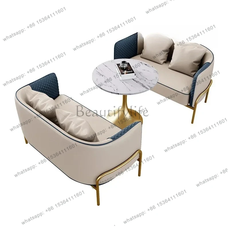 

sales office negotiation table and chair combination leisure reception office sofa small round table one table four chairs