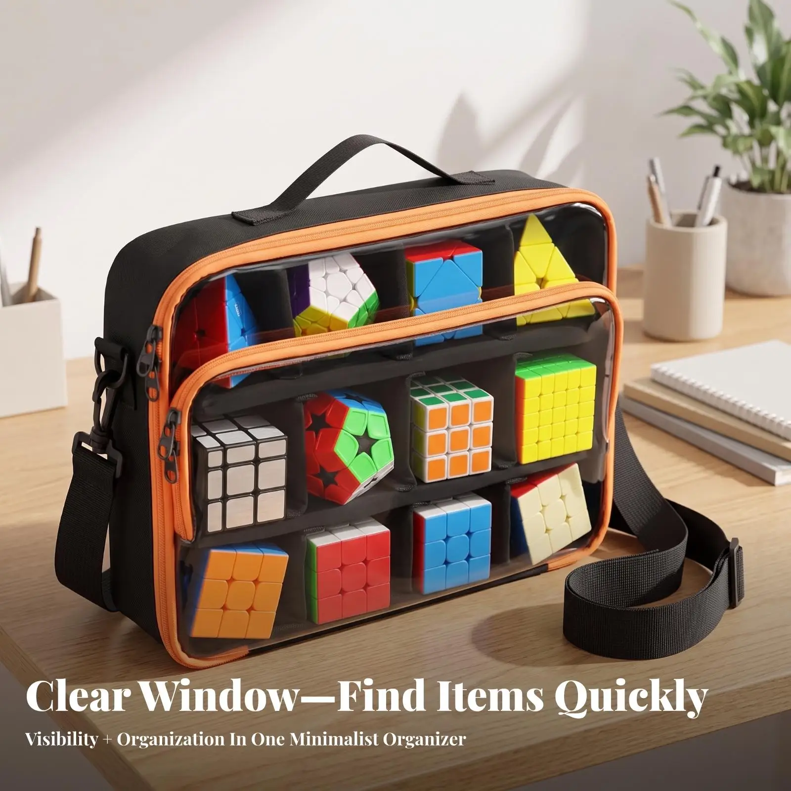 Portable Cube Storage Bag Padded Divider Inserts, Speed Cube Carrying Case, for Competitions