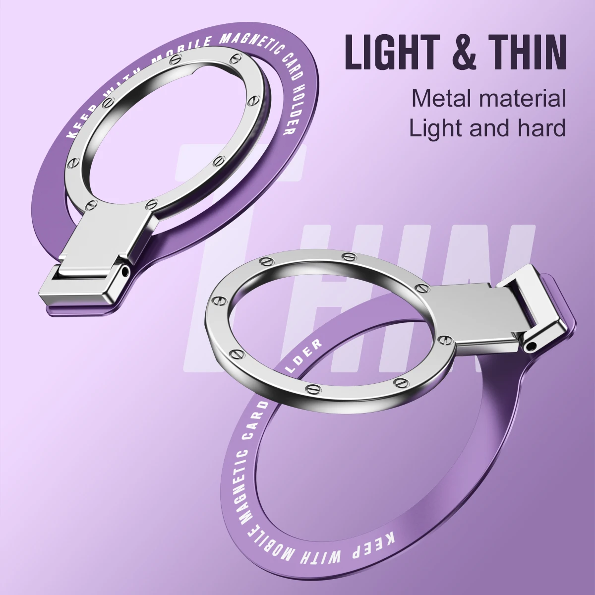 Cell Phone Ring Holder Stand Finger Grip Degree Rotation Kickstand Compatible iPhones Wireless charging