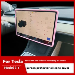 1Pcs Central Control cornice di protezione speciale per la decorazione dello schermo per Tesla Model 3 Y cornice in Silicone per la protezione dello schermo di navigazione