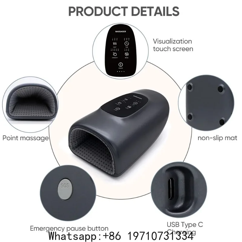 Electric Hand Massager features 3 temperature settings and 3 massage modes to relieve fatigue in wrists, forearms, and fingers