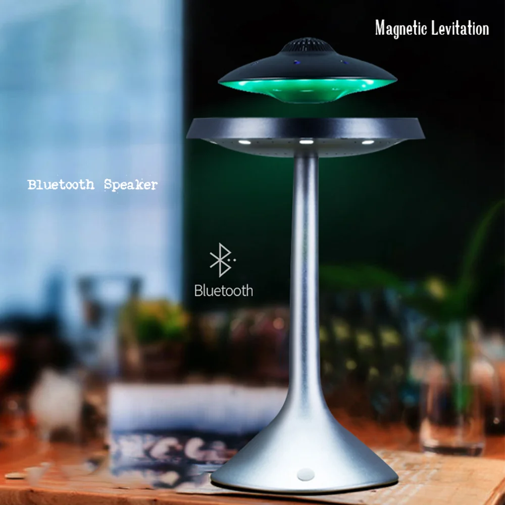 Imagem -02 - Maglev Ufo sem Fio Carregamento Bluetooth Speaker Criativo Luminoso Toque Tridimensional Luz de Desktop Legal