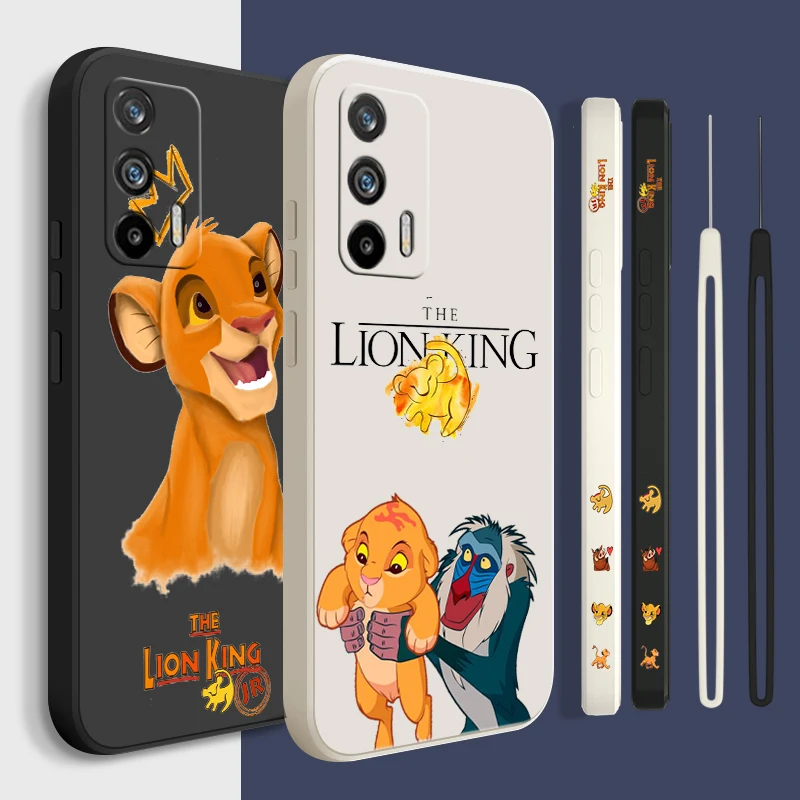 Disney Lion King For Realme Q5 GT Neo 5 3T 3 XT X3 C55 C30 C21Y C11 C2 Explorer Master Liquid Left Rope Phone Case