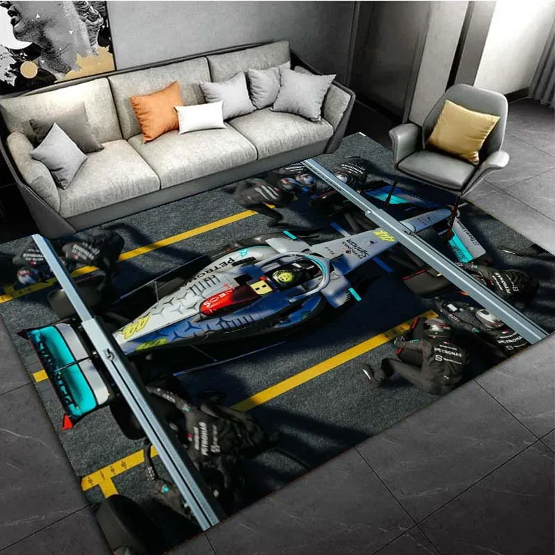 Formula One F1 Racing Car Formula 1 Area Rugs for Living Room Bedroom Decoration Rug Children Play Room Mats Anti-slip Carpets