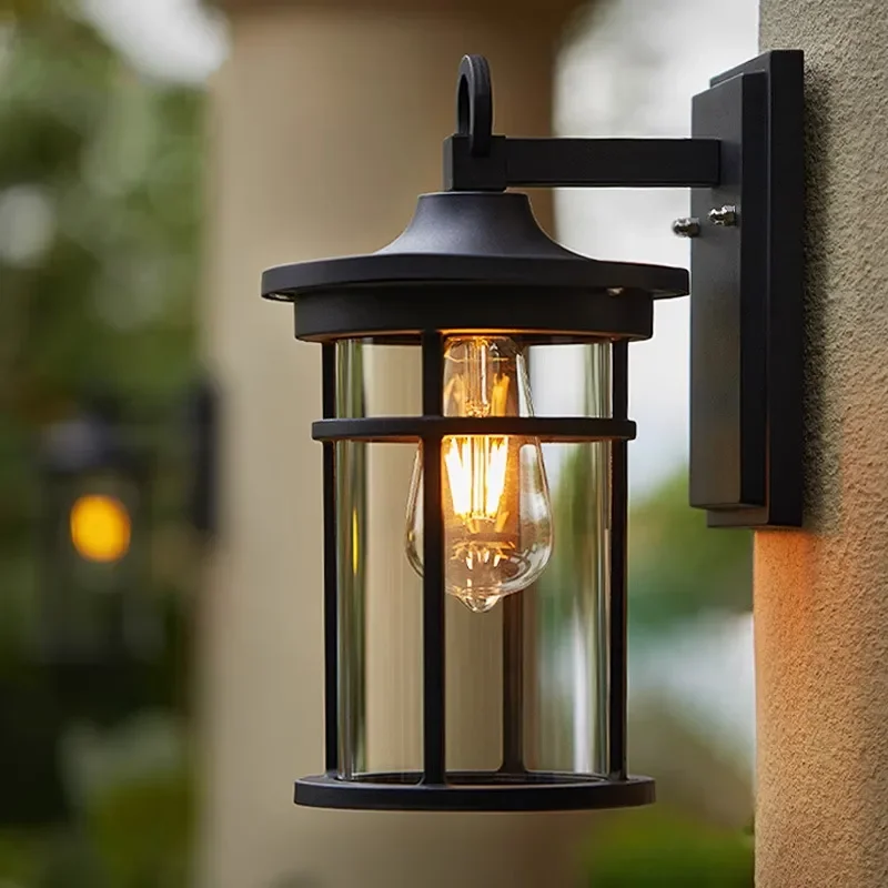for American Country Outdoor Wall Lamp Pastoral Creative Balcony Light Waterproof Garden Exterior Wall Lighting Fixture