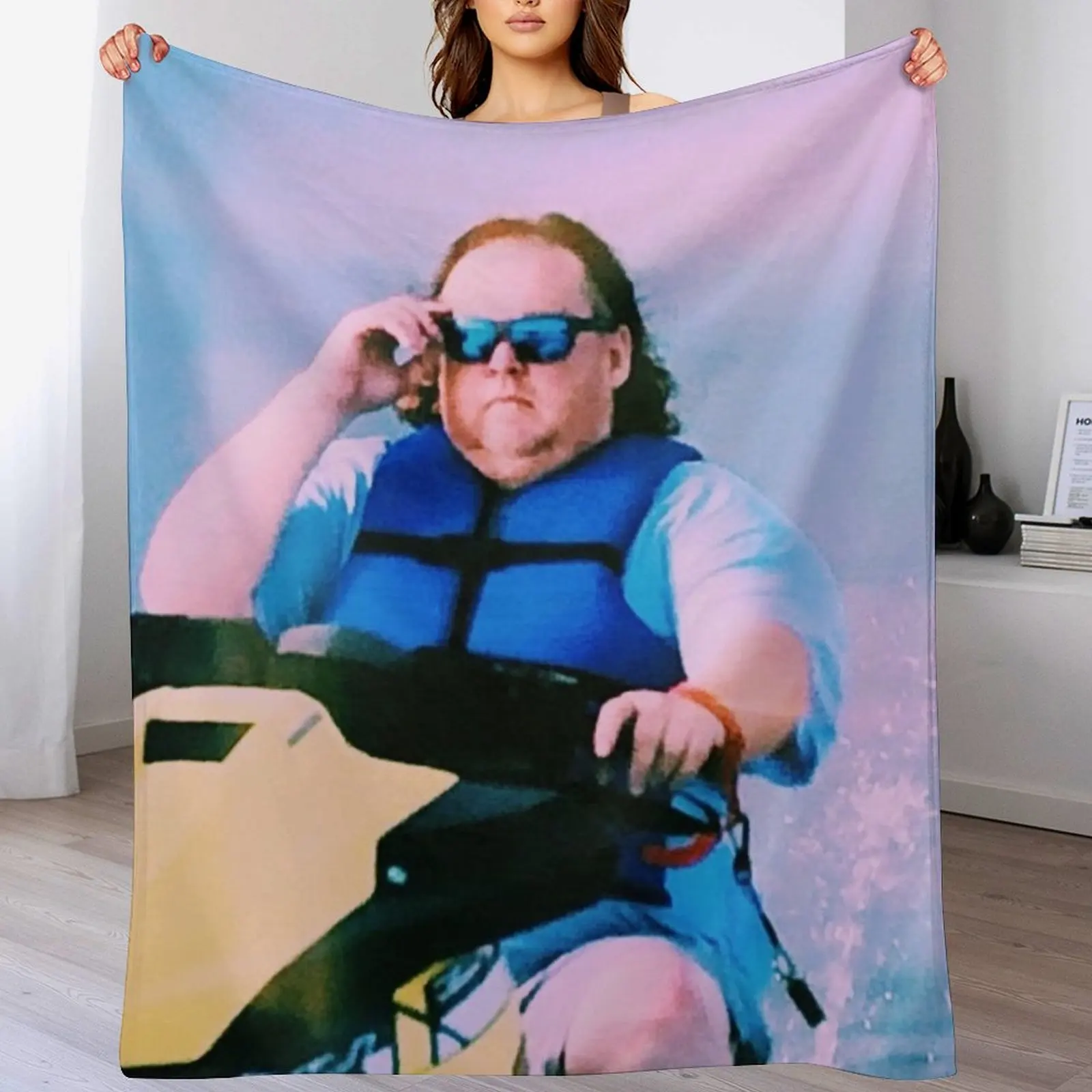 New James Garretson Riding a Jet Ski Throw Blanket funny gift Sofa Throw Furrys Sofa Quilt Blankets