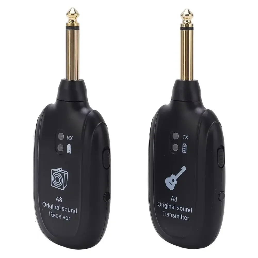 A8 Guitar Wireless System Transmitter Receiver Built- in Rechargeable 4 channels wireless UHF Guitar Transmitter