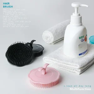1 pcs Hitam Rambut Sisir Kulit Kepala Pemijat Sisir Bulat Wanita Pria Shower Sikat Rambut Kulit Kepala Shower Cuci Bersih Rambut Alat Sikat 8 sisir bulat penjualan terbaik - №