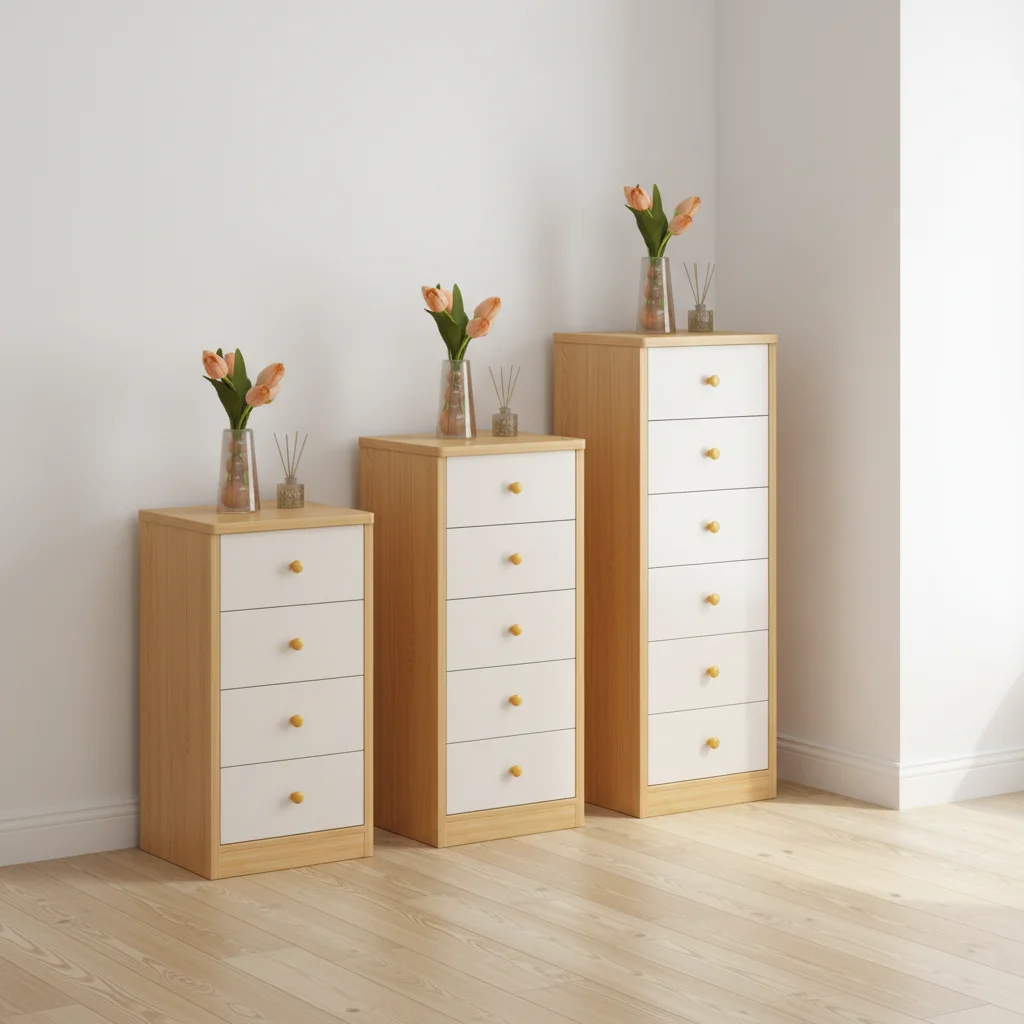 #Modern Five-Drawer Chest Storage Cabinet for Bedroom and Living Room Large Capacity Wall-Side Upright Bedside Storage